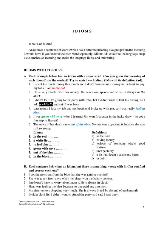picture_Act Therapy Pdf 105350 | Idioms With Colours