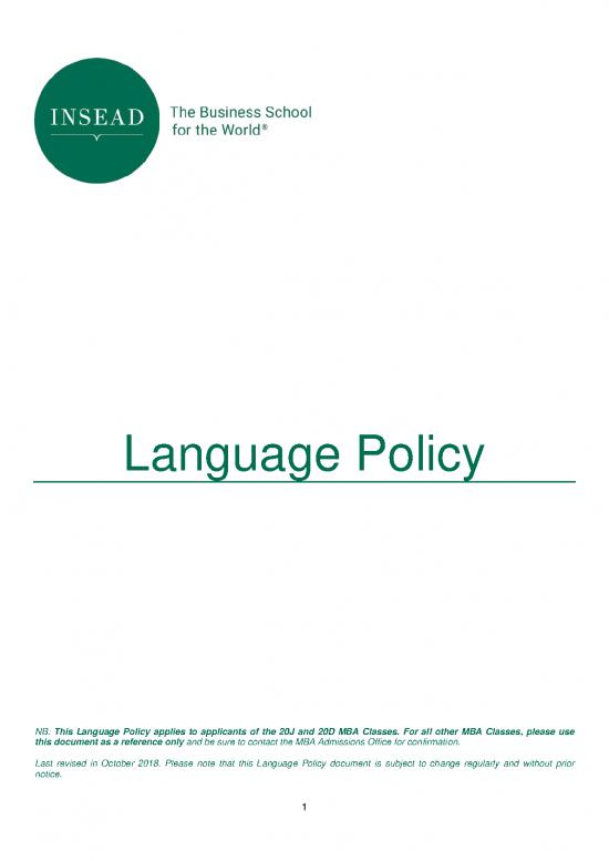 picture Language Proficiency Pdf 105027 | Insead Language Policy For Graduating Classes Of 2020