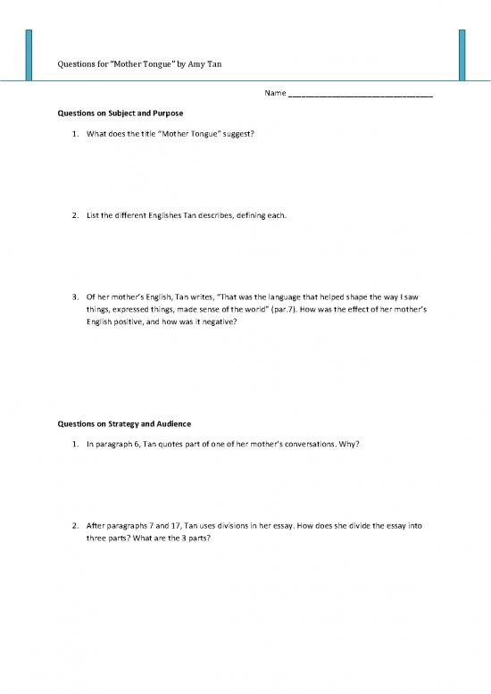 picture_Mother Tongue Amy Tan Pdf 105402 | Mother Tongue Questions 12th Grade