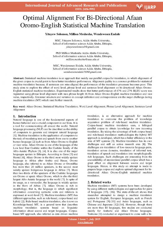 picture_Study Pdf 104995 | Optimal Alignment For Bi Directional Afaan Oromo English Statistical Machine Translation