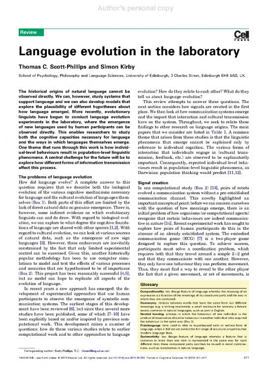 picture_Evolution Of Language Pdf 105763 | Scott Phillips Kirby 2010 Language Evolution In Lab