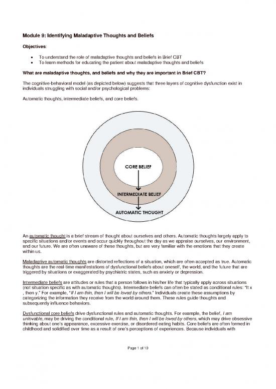 picture1_Cognitive Behavioral Therapy Pdf 107929 | Cbtmod9 B4901
