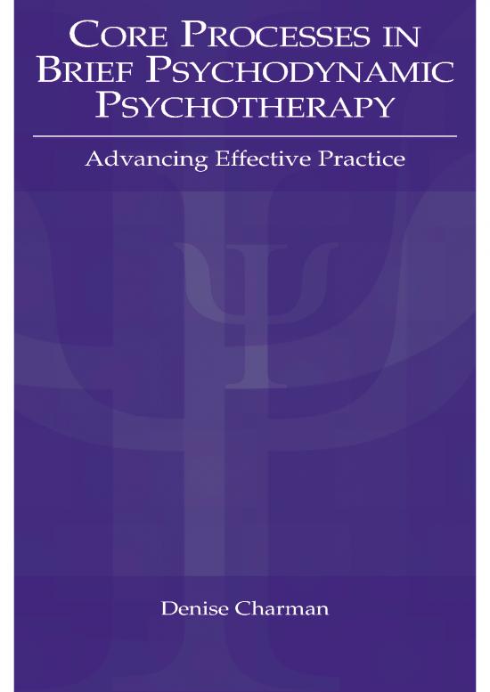 picture1_Psychotherapy Pdf 107774 | Charman Core Processes In Brief Psychodynamic Psychotherapy Advancing Effective Practice