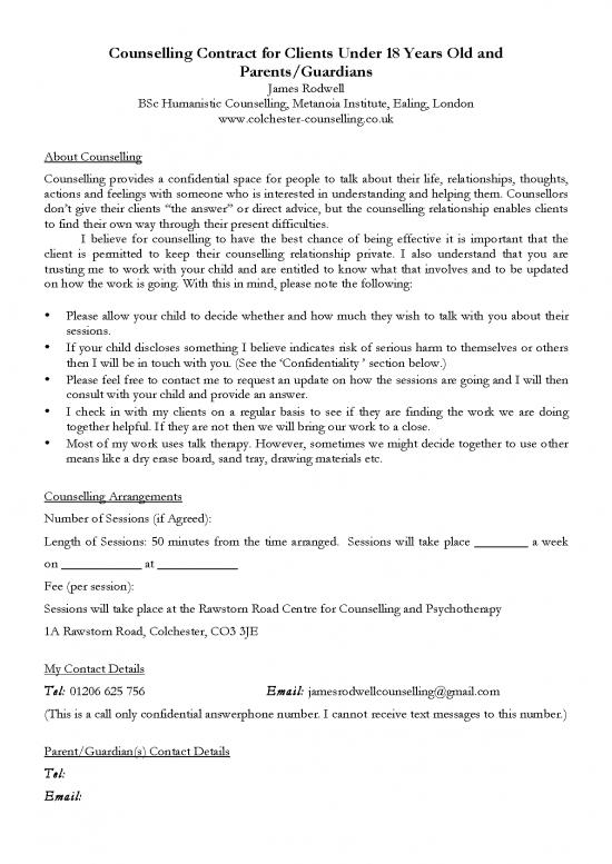 picture_Counselling Contract Template 108463 | Counselling Contract  Under 18 Version