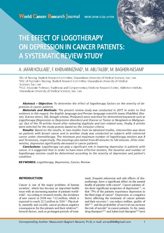 picture_Logotherapy Pdf 109144 | E1134 The Effect Of Logotherapy On Depression In Cancer Patients A Systematic Review Study