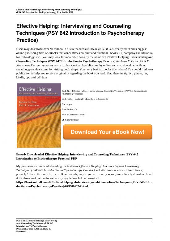 picture Theories Of Counseling Pdf 107415 | Effective Helping Interviewing And Counseling Techniques Psy 642 Introduction To Psychotherapy Pra