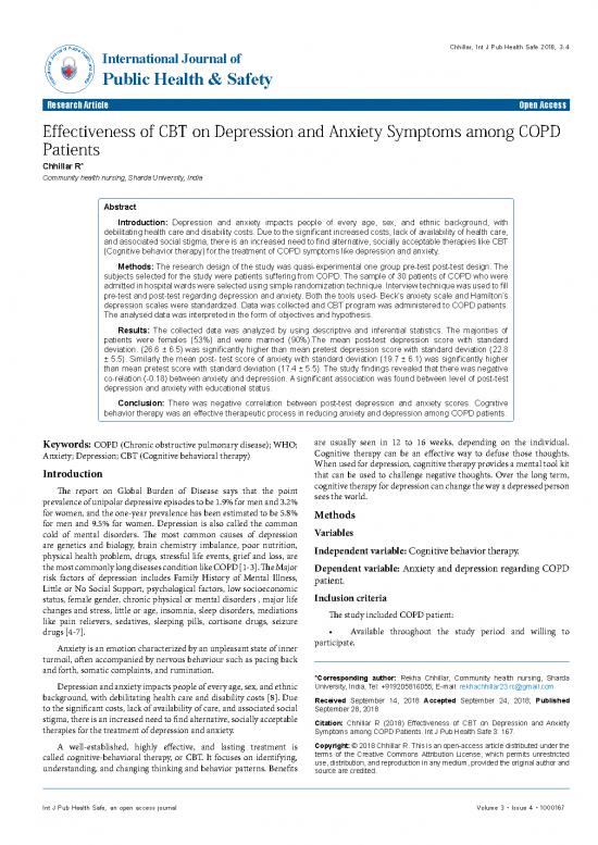 picture Cbt For Social Anxiety Pdf 108661 | Effectiveness Of Cbt On Depression And Anxiety Symptoms Among Copdpatients