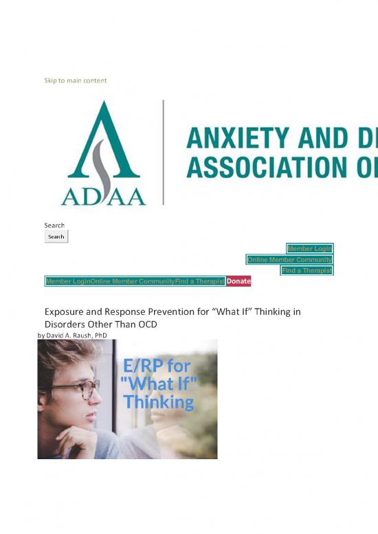 picture Exposure Response Prevention Pdf 108507 | Exposure And Response Prevention For What If Thinking Adaa Article