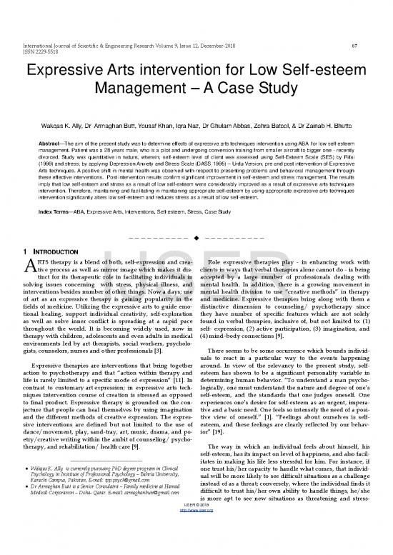 picture Behavioral Therapy Pdf 108708 | Expressive Arts Intervention For Low Self Esteem Management A Case Study