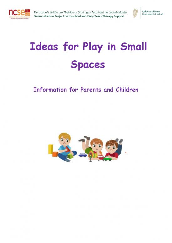 picture1_Ideas For Play In Small Spaces Information For Parents And Children