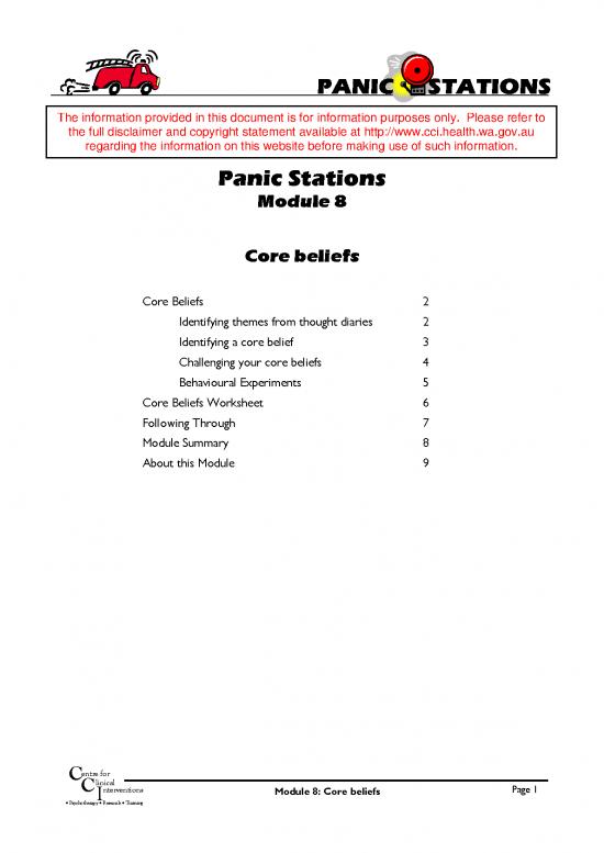picture1_Psychotherapy Pdf 107976 | Panic08 Core Beliefs