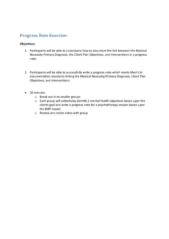 picture Psychotherapy Pdf 108328 | Progress Note Exercise