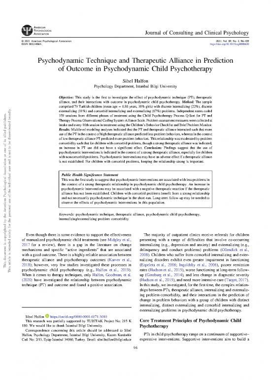 picture1_Psychotherapy Pdf 107569 | Psychodynamic Technique And Therapeutic Alliance