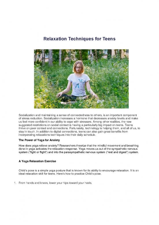 picture Relaxation Techniques For Anxiety Pdf 108737 | Relaxation Techniques For Teens