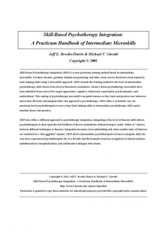 picture Cognitive Behavioral Therapy Pdf 107925 | Skill Based Psychotherapy Integration Brooks Harris