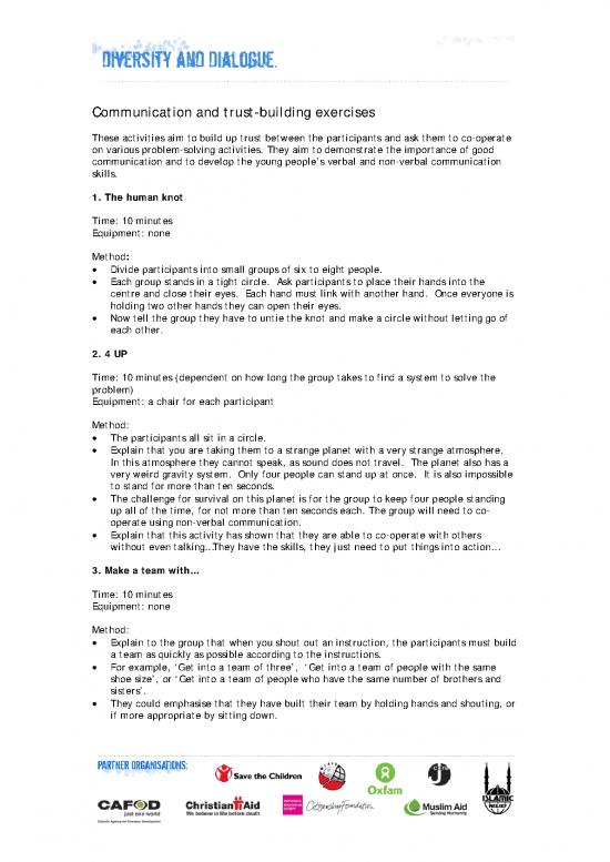 picture Group Therapy Activities Pdf 107209 | Team Building Communication Activities