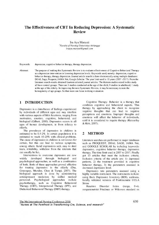 picture Cbt Pdf 108050 | The Effectiveness Of Cbt In Reducing Depression  A Systematic Review