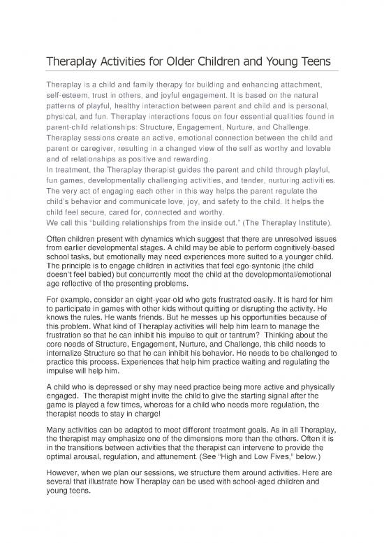picture1_Self Esteem Pdf 107413 | Theraplay Activities For Older Children And Young Teens