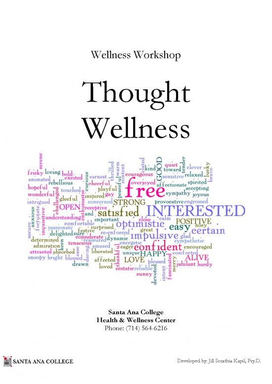 picture_Cognitive Therapy Pdf 107640 | Thought Wellness Handout Packet Fall 2019