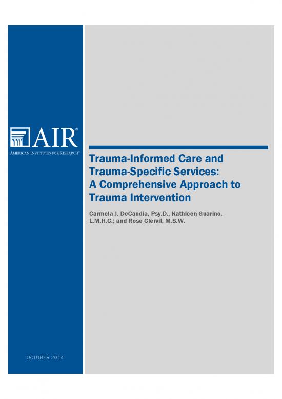 picture_Behavioral Therapy Pdf 107773 | Trauma Informed Care White Paper October 2014