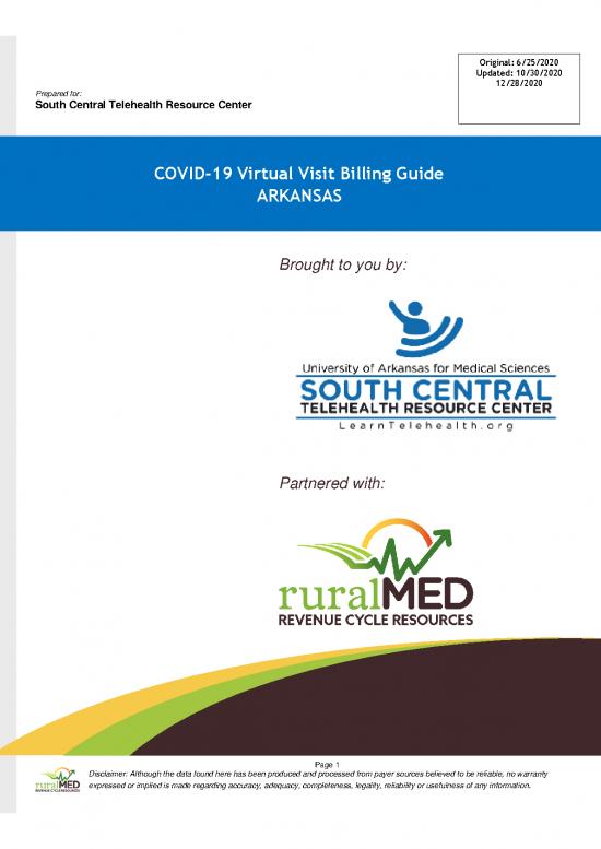 picture_Matrix Pdf 111112 | Arkansas Covid 19 Preparedness Virtual Visit Billing Guide 20