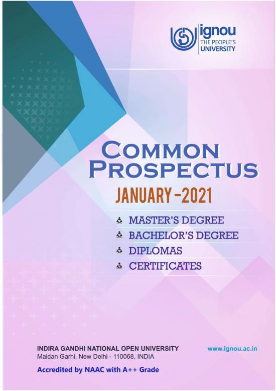 picture Ignou Prospectus 2021 Pdf 111816 | Common Prospectus English Compressed 1
