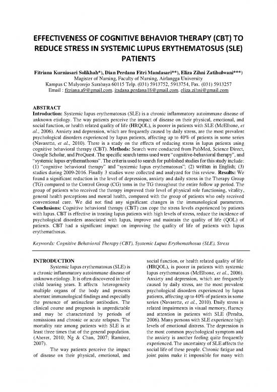 picture_Study Pdf 110330 | Effectiveness Of Cognitive Behavior Therapy (cbt) To Reduce Stress In Systemic Lupus Erythematosus (sle) Patients