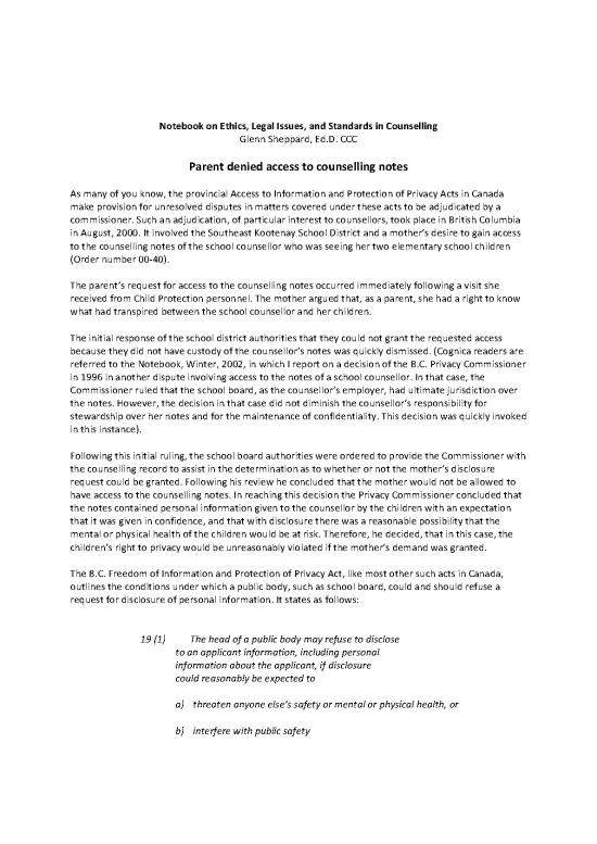 picture1_Ethics Pdf 111410 | Noparent Denied Access To Counselling Notes