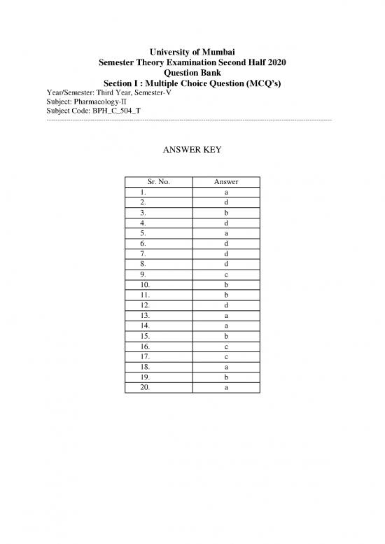 picture Mumbai University Mcq Question Bank Pdf 112350 | Pharmacology Ii Answer Key