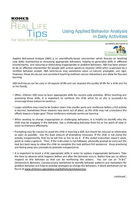 picture Aba Therapy Techniques Pdf 110787 | Real Life Tips For Kids With Autism Using Aba Daily Activities