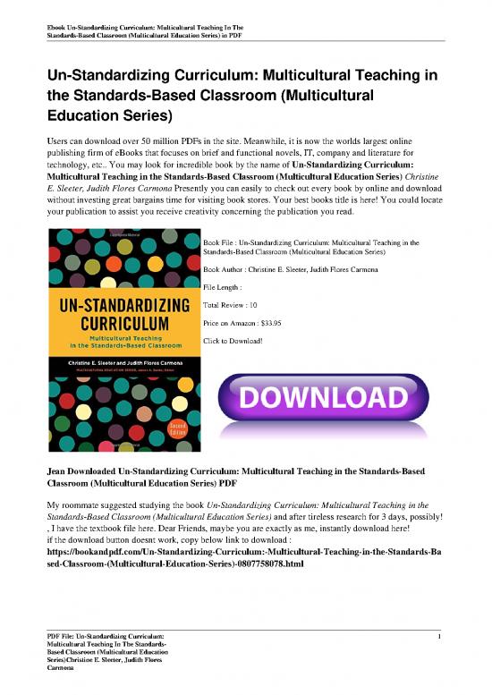 picture_Education Pdf 112199 | Un Standardizing Curriculum Multicultural Teaching In The Standards Based Classroom Multicultural