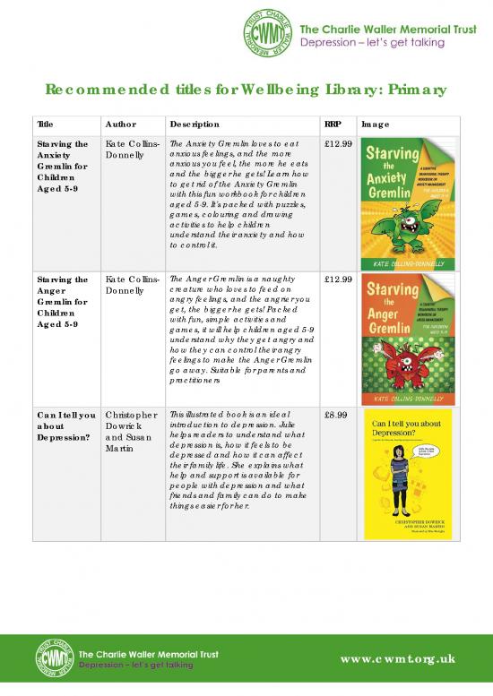 picture Starving The Anxiety Gremlin Pdf 109946 | Wellbeing Library Primary