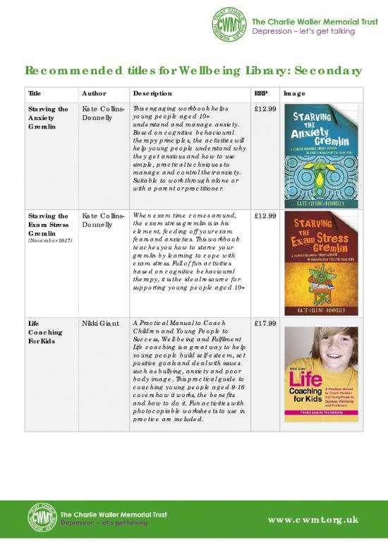 picture Starving The Anxiety Gremlin Pdf 109947 | Wellbeing Library Secondary