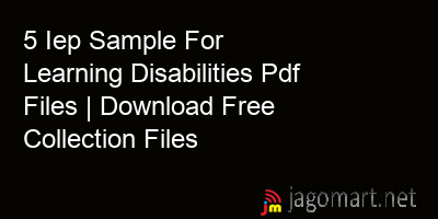 picture 5 Iep Sample For Learning Disabilities Pdf Files | Download Free Collection Files