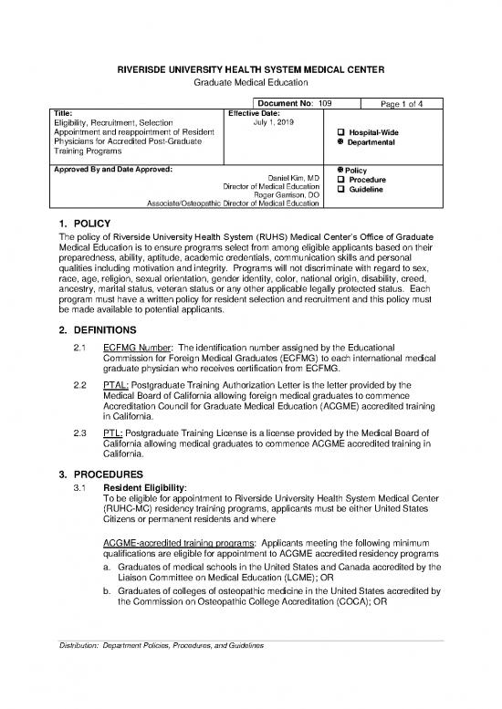 picture1_Education Pdf 113610 | 109 Eligibilitrecruitmenselectioappointment And Reappointment Of Resident Physicians