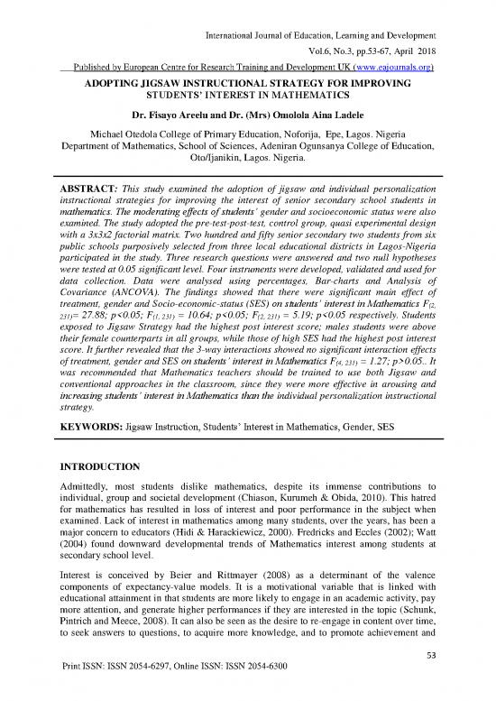picture1_Study Pdf 114740 | Adopting Jigsaw Instructional Strategy For Improving Students&rsquo; Interest In Mathematics