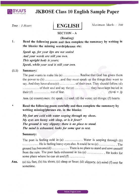 picture1_Jkbose Class 10 English Sample Paper