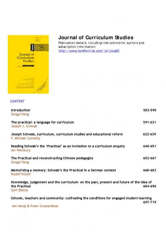 picture Curriculum Studies Pdf 114275 | Journal Of Curriculum Studies