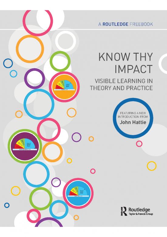 picture1_Learning Pdf 112675 | Know Thy Impact Visible Learning In Theory And Practice