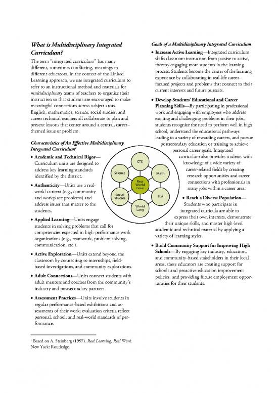 picture Integrated Curriculum Pdf 113935 | Ll What Is Multidisciplinary Integrated Curriculum V2 1