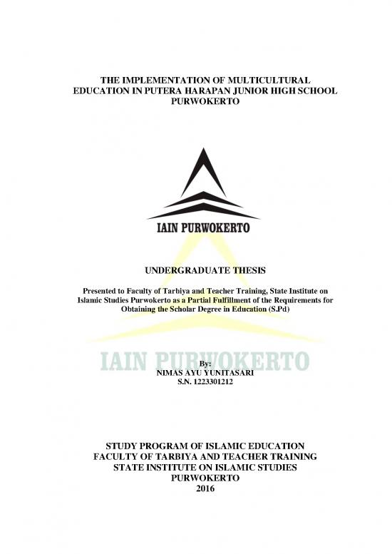 picture1_Education Pdf 112629 | Nimas Ayu Yunitasari  The Implementation Of Multicultural Education In Putera Harapan Junior High School Purwokerto