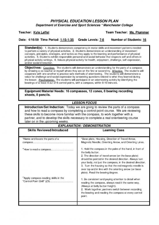 picture1_Education Pdf 112841 | Orienteering Lesson Plan 1