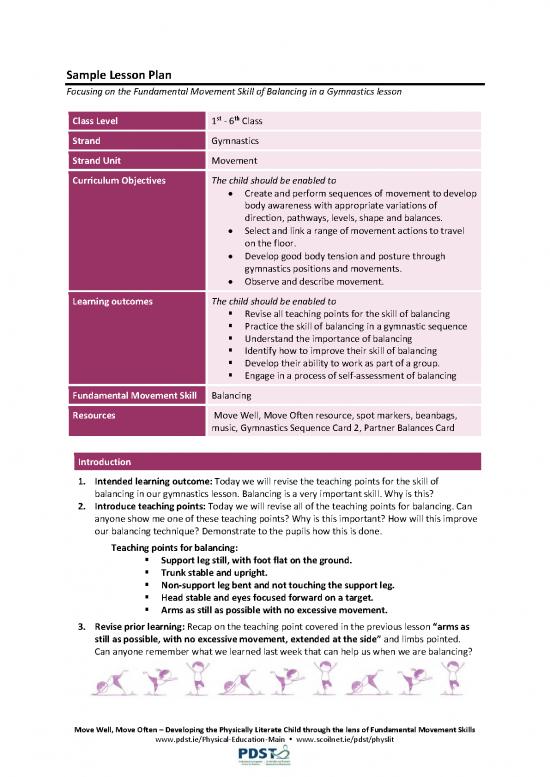 picture1_Learning Pdf 113559 | Sample Lesson Plan   Gymnastics Lesson 2   Balancing 0
