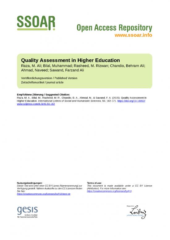 picture_Education Pdf 113667 | Ssoar Ilshs 2015 50 Raza Et Al Quality Assessment In Higher Education