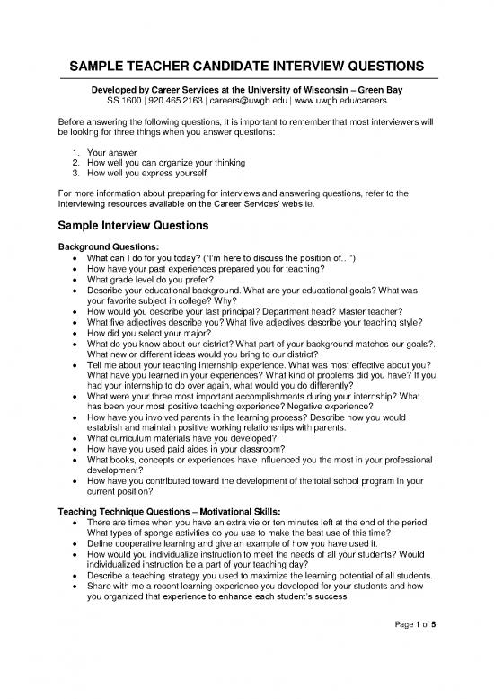 picture1_Teaching Pdf 113743 | Teacher Candidate Interview Questions