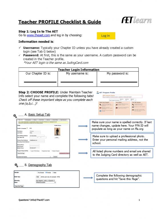 picture Teacher Profile Pdf 113696 | Tprofile Checklist 21