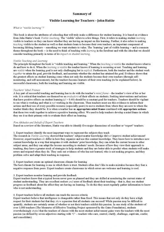 picture_Learning Pdf 113071 | Visible Learning For Teachers Summary 2