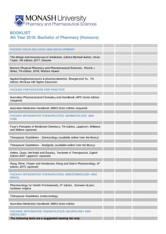picture_Pharmaceutical Chemistry Pdf 117222 | 2018 Bpharm 4th Year Booklist