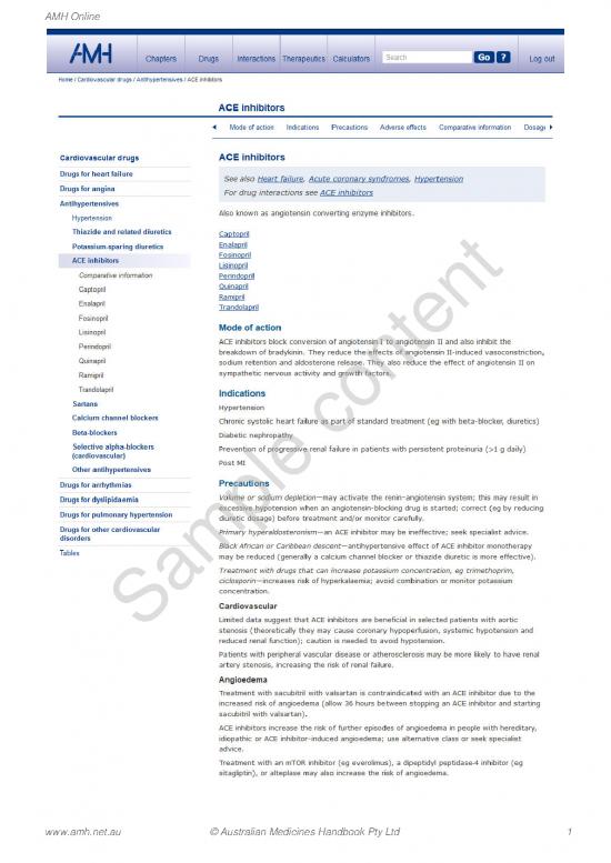 picture_Australian Medicines Handbook Pdf 116242 | Ace Inhibitors Online
