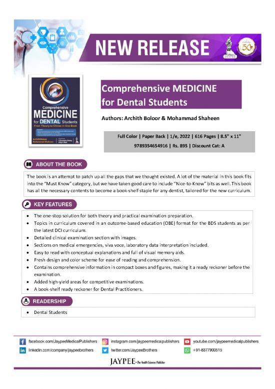 picture_Boloor Medicine Book Pdf 115970 | Archith Boloor  Comprehensive Medicine For Dental Students